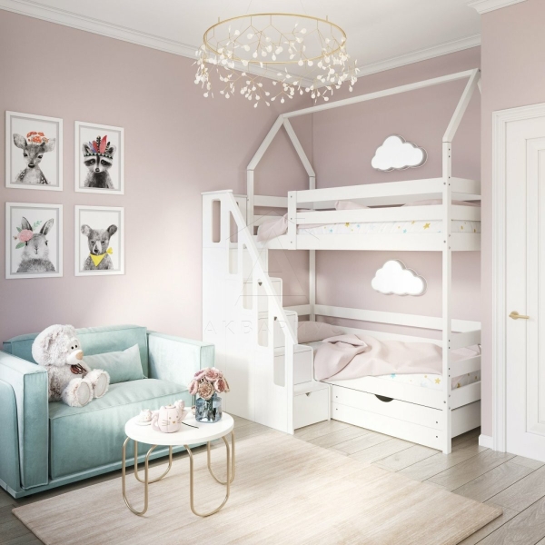 Пастельна дитяча кімната 2026 Дитяча кімната в пастельних тонах з акцентом на безпеку та комфорт 2026