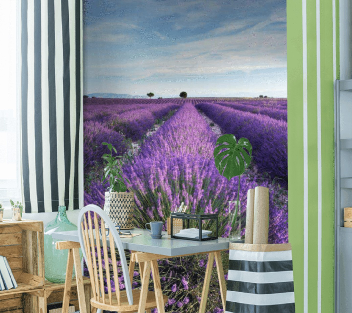 Затишок прованських вуличок 3D шпалери з тихими вуличками в стилі прованс для затишної вітальні