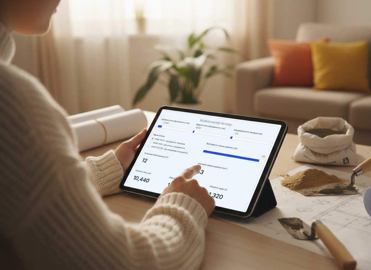 Бетонний калькулятор онлайн Онлайн калькулятор бетону для розрахунку пропорцій та кількості суміші для фундаменту