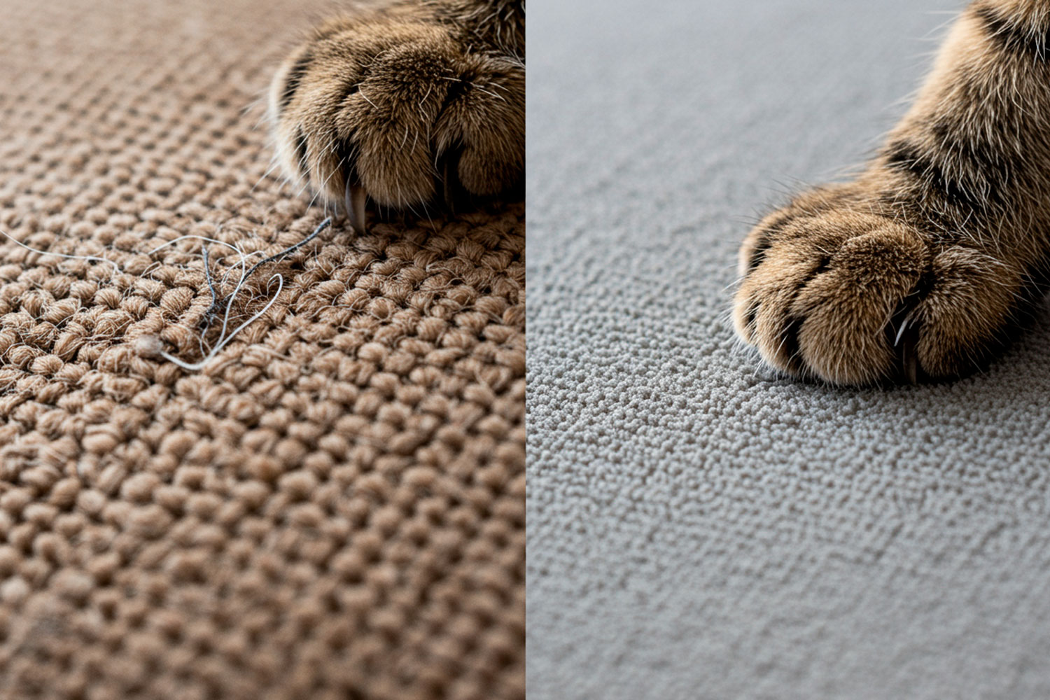 Тканина антикіготь для дивана - чому флок кращий за оксамит для власників котів Кіт лежить на дивані зі слідами від кігтів на тканині - наочний приклад вибору неправильної оббивки