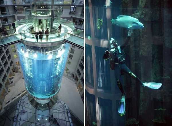 Radisson Blu Hotel Berlin Акваріум: вигляд ззовні, унікальна архітектура готелю.