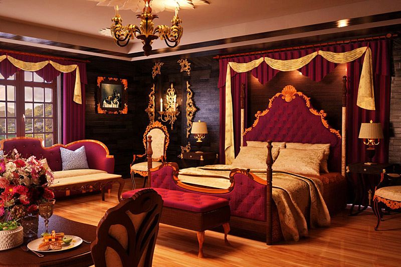 Штори в їдальні: затишок Елегантні бордові штори в інтер'єрі їдальні: створення затишної атмосфери для сімейних обідів.