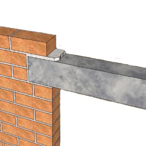 Перемичка над прорізом Залізобетонна перемичка над дверним прорізом в цегляній перегородці для надійності конструкції