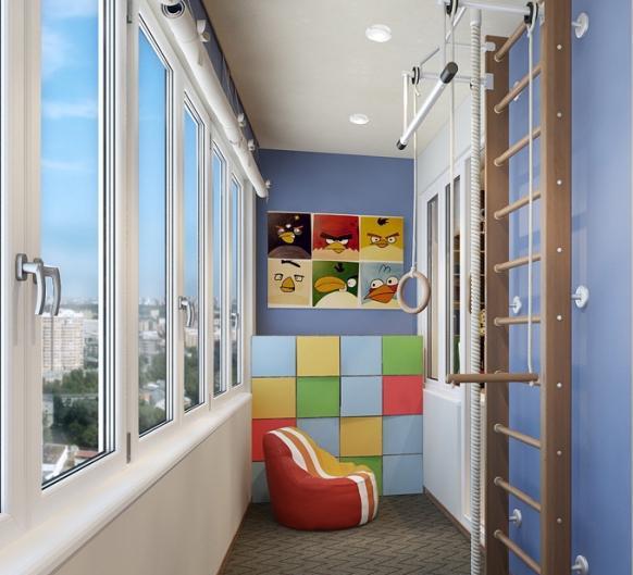 Дитяча: комфорт та навчання Інтер'єр дитячої кімнати з балконом: зручне ліжко, шафа та робочий куточок для навчання.