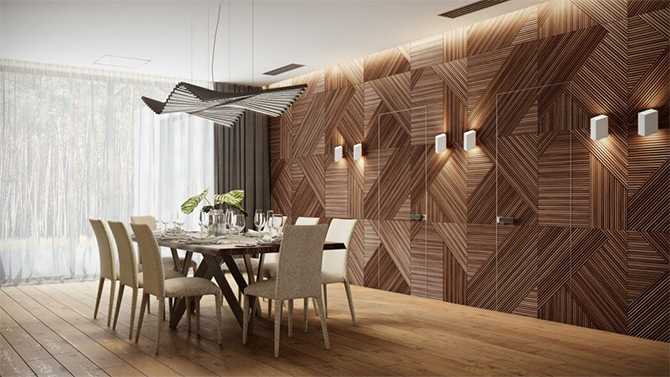 Мінімалістична їдальня в котеджі Дизайн їдальні котеджу в стилі мінімалізм з акцентом на натуральні матеріали.