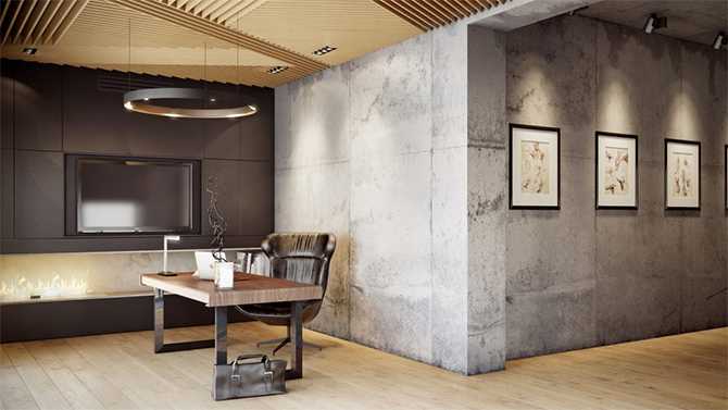 Світлий робочий кабінет Дизайн робочого кабінету в котеджі: мінімалізм, натуральне дерево та світлі кольори.