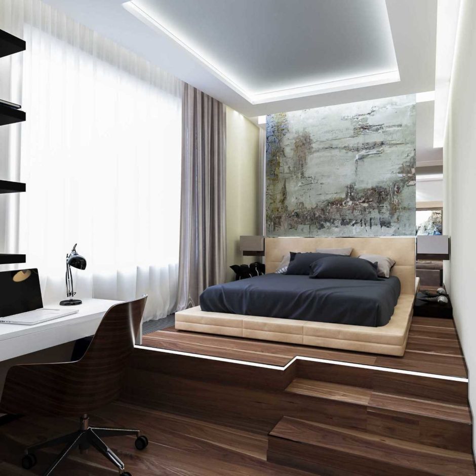 Японський стиль: компактність Японський стиль в маленькій спальні: мінімалізм, світлі тони, функціональні меблі