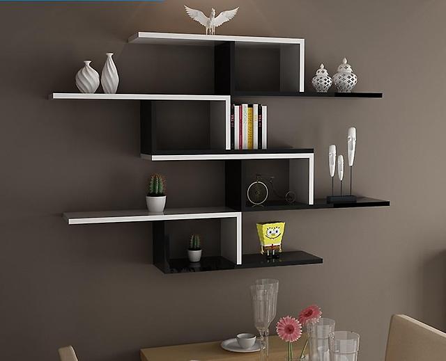 Квадратні модульні полиці Модуль з кількох квадратних полиць різного розміру: полиці для маленької квартири.