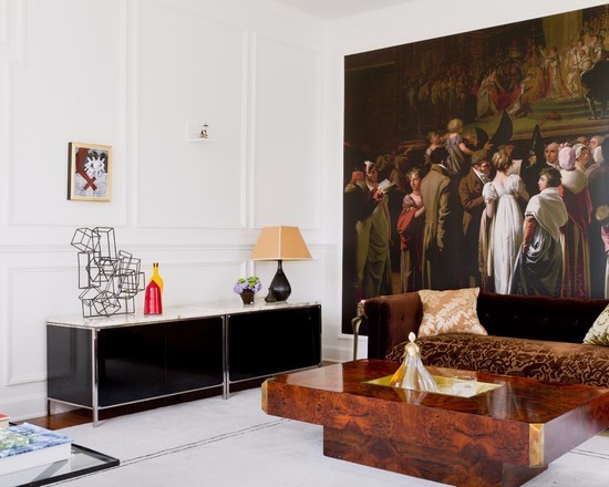 Мистецтво у вітальні Фотошпалери в залі: репродукція відомої картини в інтер'єрі вітальні 2026.