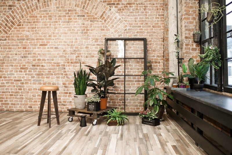 Велика кількість живих рослин в інтер'єрі гранж 2026: зелений оазис в домі.