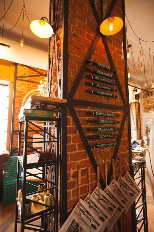 Інтер'єр кав'ярні Затишна кав'ярня в Нижньому Новгороді від Cross Art Studio: загальний вигляд інтер'єру