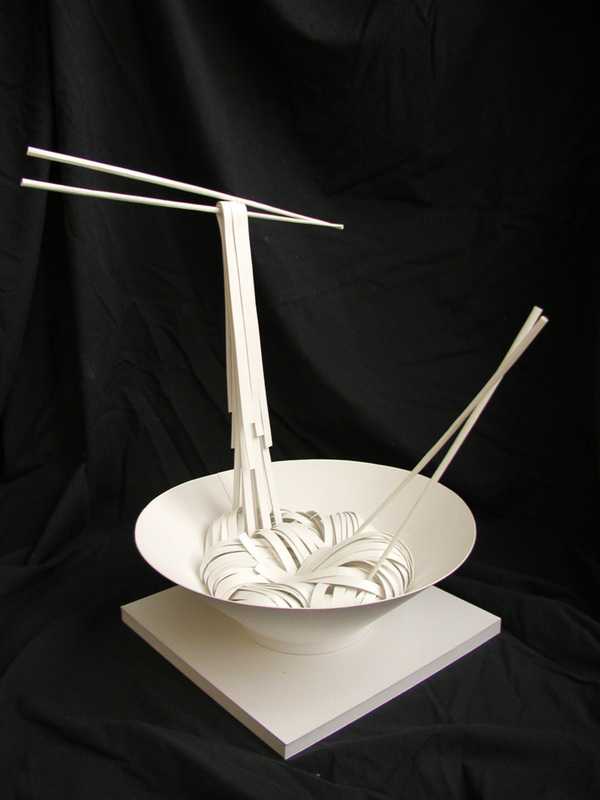 Мінімалізм та папір Паперові скульптури в мінімалістичному інтер'єрі, сучасне мистецтво 2026 року.