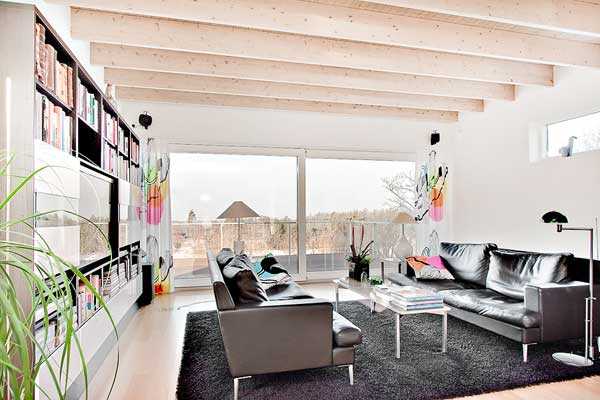 Шведський дім на морі Інтер'єр будинку в шведському стилі на березі моря з використанням природних матеріалів.