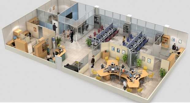 Планування офісу План офісного приміщення: організація відкритого простору з урахуванням ергономіки та функціональності.