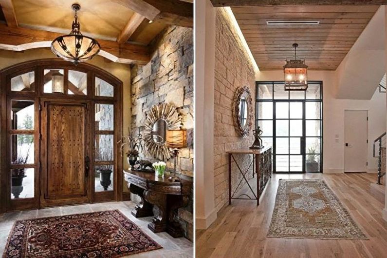 Акцентна цегляна стіна Інтер'єр передпокою, де декоративна цегла використовується як акцентна стіна.