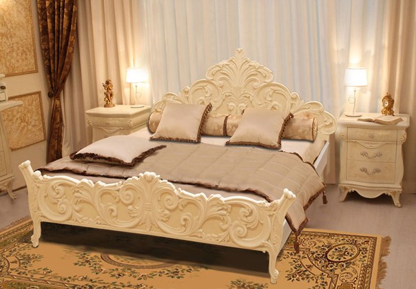 Різьблені меблі для спальні Розкішні різьблені меблі з дерева для спальні, створюють атмосферу затишку та елегантності.