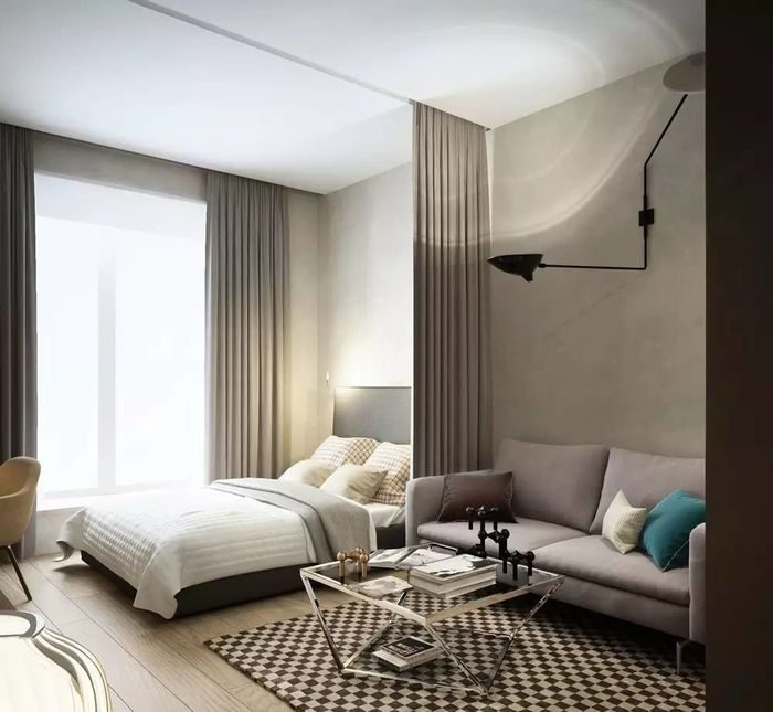 Скляні перегородки 2026 Варіант перепланування однокімнатної квартири в двокімнатну з використанням скляних перегородок 2026.