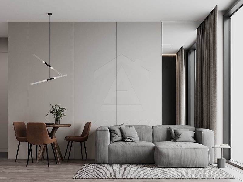 Дзеркало: простір і стиль Елегантне велике дзеркало в рамі візуально збільшує простір вітальні. Дзеркала в інтер'єрі 2026.