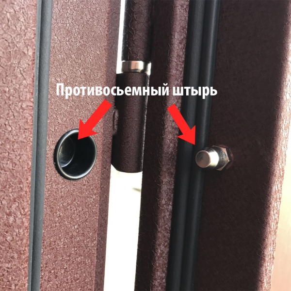 Протизнімний штир дверей Протизнімний штир на торці вхідних дверей для захисту від злому.