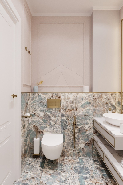 Вологостійка фарба: ванна Стіни у ванній кімнаті, пофарбовані вологостійкою фарбою: практичність та захист від вологи.