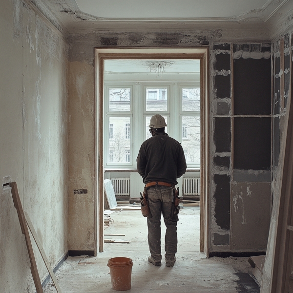 Чорнові роботи в новобудові Квартира на етапі чорнового оздоблення: нові перегородки та оштукатурені стіни