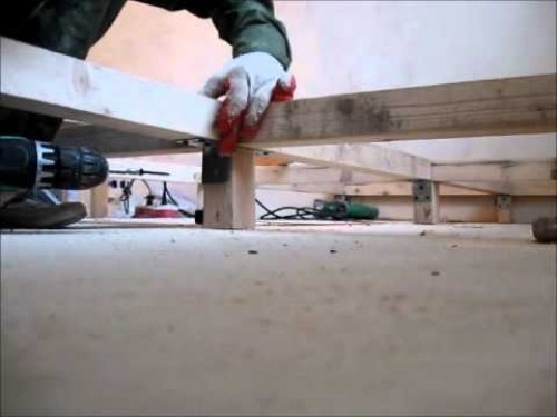 Кріплення рами Схема кріплення рами ліжка-подіуму до стійок для надійної фіксації