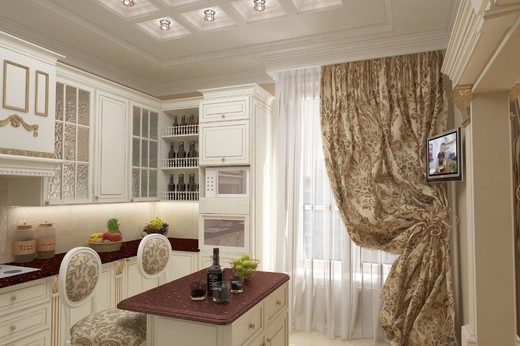 Сучасна класика Інтер'єр світлої дерев'яної кухні в класичному стилі, сучасний погляд