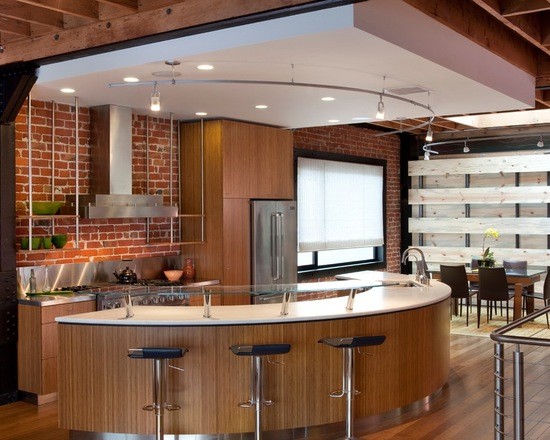 Сучасність і цегла в лофті Сучасна кухня в стилі лофт: поєднання меблів з цегляною кладкою стін