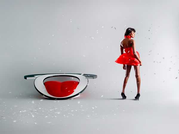 Дизайн крісла Paszcza Оригінальне крісло Paszcza: погляд з іншого ракурсу, що підкреслює його ексцентричний декор.