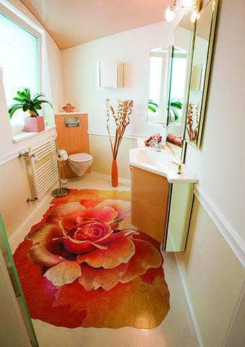 Тривимірна квітка на 3D підлозі: сучасний дизайн для великих площ