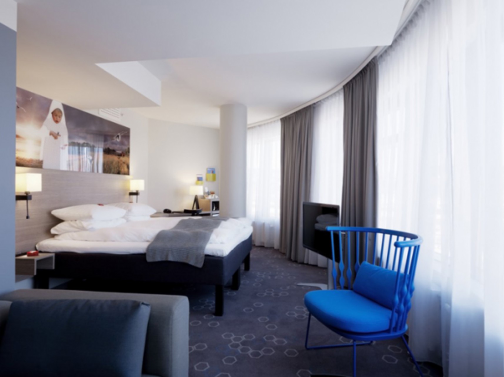 Кольори та світло Дизайн готелю в скандинавському стилі: нестандартні кольори меблів та оригінальна люстра 2026