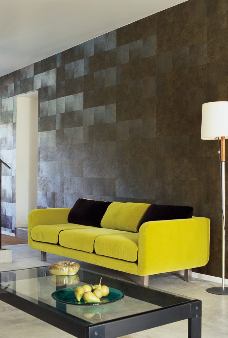 Шпалери 2026: шкіряний тренд 3D шпалери під шкіру: стильне рішення для вітальні в 2026 році.