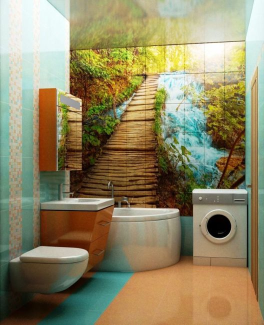 Релакс у вашій ванній Елегантне панно у ванній кімнаті, що створює атмосферу спокою та релаксу.