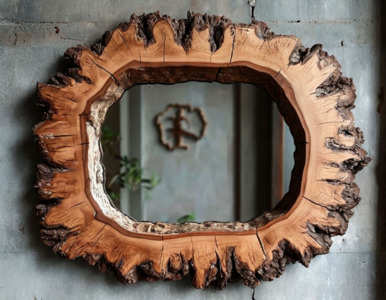 Стіл з дерева лофт Стіл з масивного дерев'яного слебу в сучасному офісі 2026, стиль лофт.