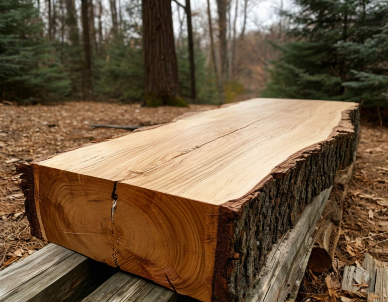 Еко-дизайн зi слебу Інтер'єр вітальні з журнальним столиком з дерев'яного слебу в стилі еко 2026.