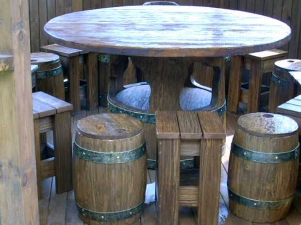 Меблі з історією Інтер'єр ресторану з состареним столом та стільцями з штучно зістареної деревини