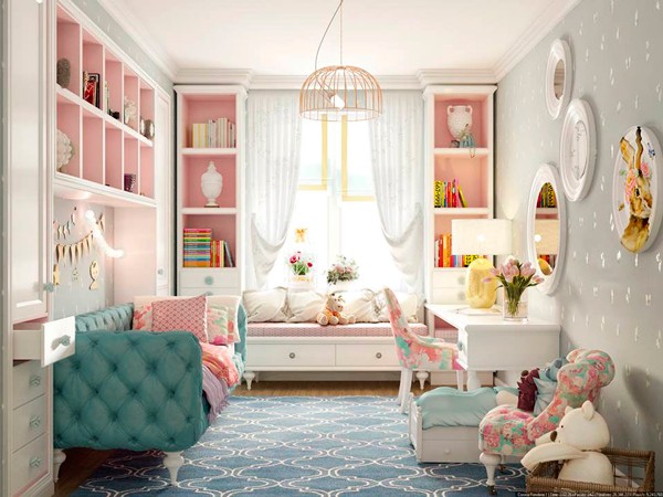 Дівочий прованс Дитяча кімната для дівчинки в стилі прованс: світлі тони, дерев'яні меблі та декор.