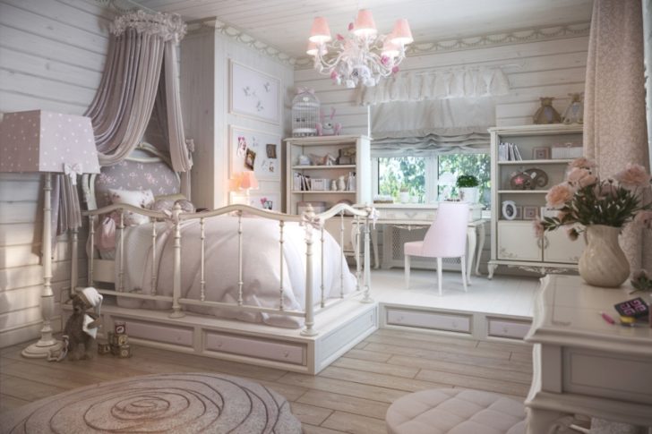 Меблі прованс Дитячі меблі прованс для дівчинки: ліжко з балдахіном, комод та інші елементи декору.