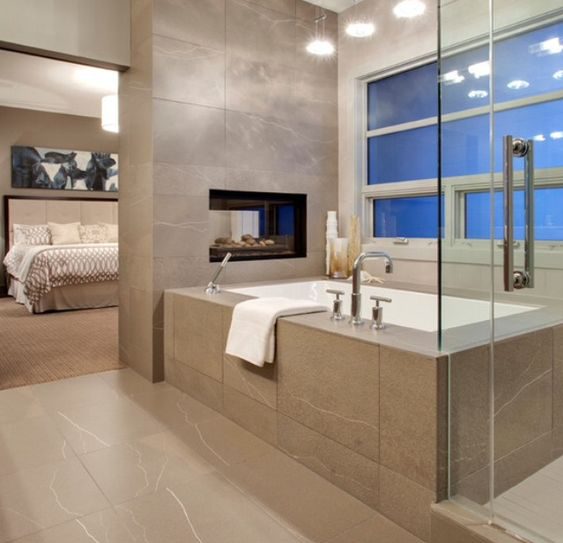 Сучасні технології Організація простору ванної кімнати в спальні з використанням сучасних технологій.