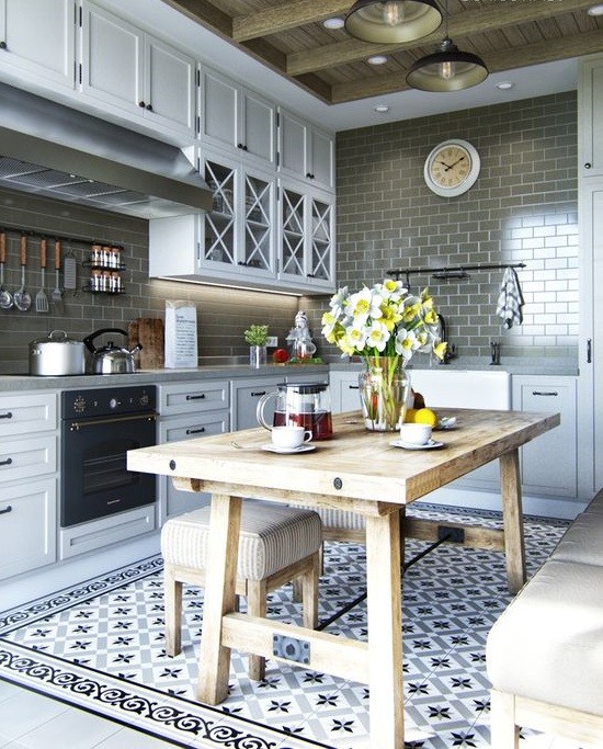 Прованс: світла ніжність Ніжна світла кухня в стилі прованс з дерев'яними меблями та декоративними елементами, що створює затишну атмосферу