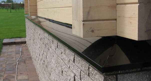 Відлив з оцинковки Відлив з оцинкованої сталі над цоколем: захист від вологи та довговічність конструкції.