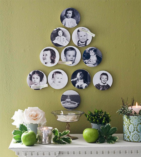 Ялинка з фото Ялинка з фотографій, ідея для новорічного декору 2026 у маленькій квартирі.