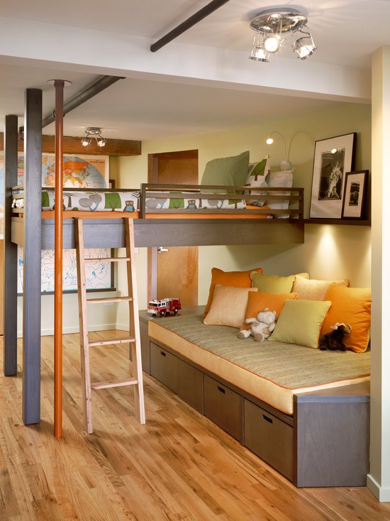 Зелена дитяча: мінімум місця Дизайн для маленької квартири: дитяча кімната в зелених тонах для оптимального використання простору