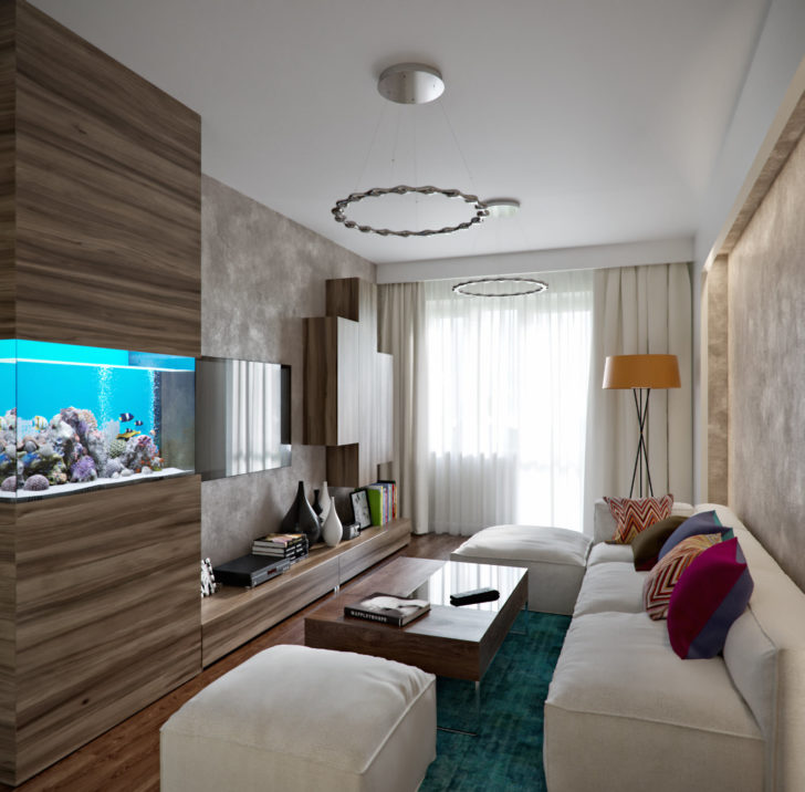 Природне світло: простір Просторовий інтер'єр з великими вікнами, що пропускають багато природного світла.